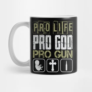 Mens Pro Life Pro God Pro Gun American Patriot Veteran Mug